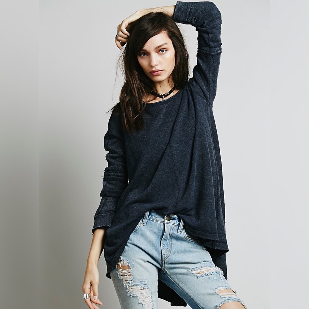 FP Low Back Shirred Pullover XS Midnight